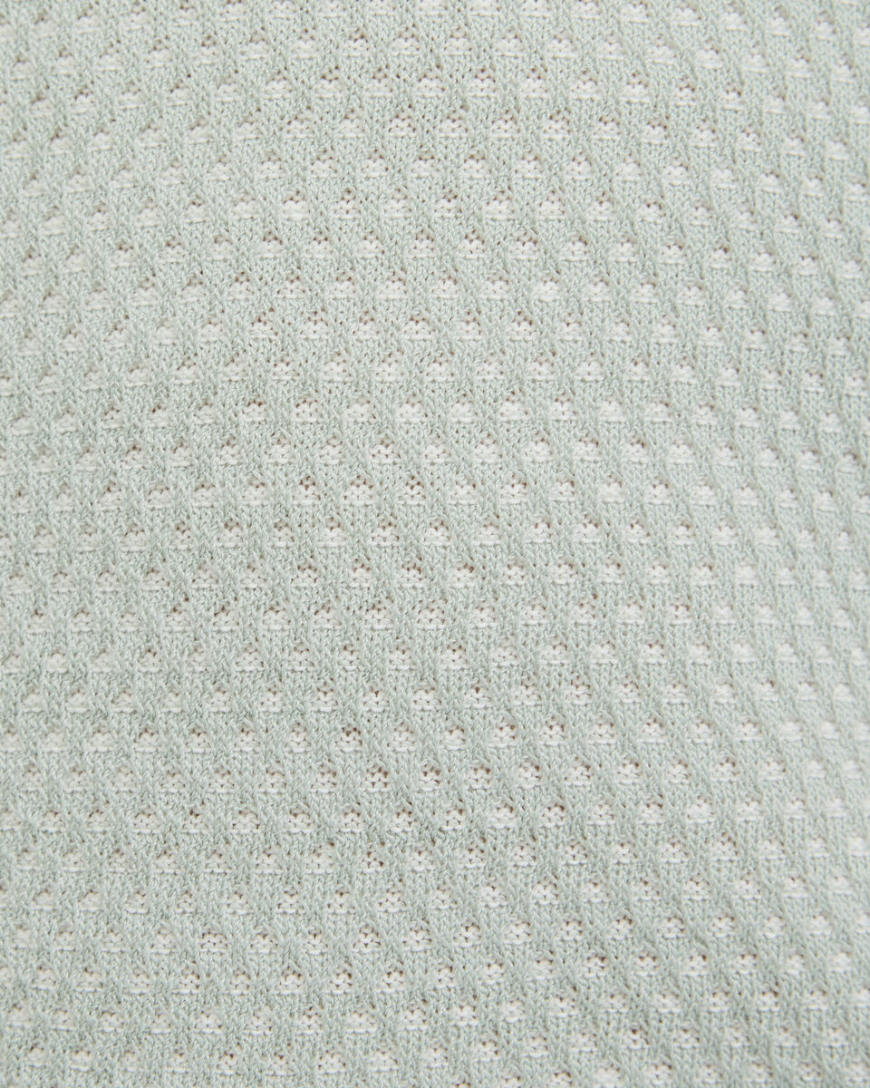 Waffle Lightweight Knit Polo, Sage, hi-res
